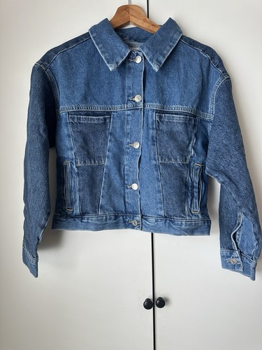 Giacca donna denim blu mango