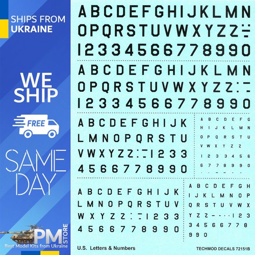 Techmod 72151 decal u s - techmod, u.s