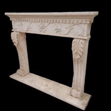 Cornice di per Camino in travertino marmo cm 150 caminetto classica arredo casa
