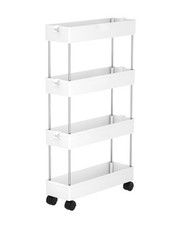 Carrello Portaoggetti 4 Ripiani Carrellino Cucina Salvaspazio a Ruote 40x13x87