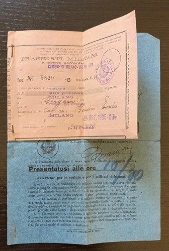 Trasporti militari milano 1935 - milano,