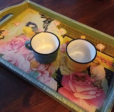 Vassoio in legno decoupage 