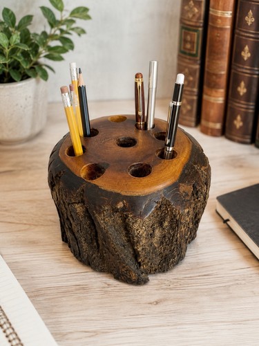 Portamatite legno noce bordo