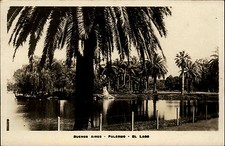 Cartolina Buenos Aires Argentina Argentina ~1930/40 laghetto lago palme Palermo El Lago