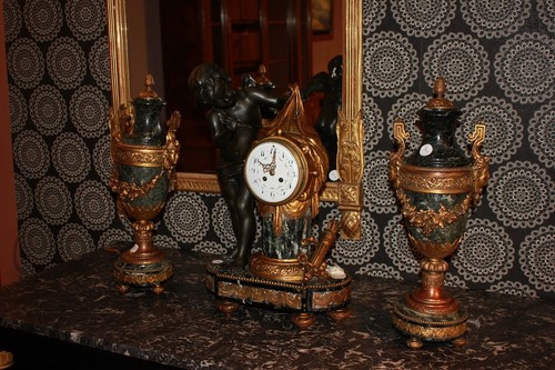 Trittico orologio con vasi - trittico,