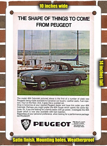 Metal sign 1966 peugeot 404 - metal,