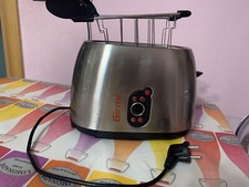 Gimi Tostapane Vintage Metallo Grigio Spazzolato 600w Scongelare Riscaldare