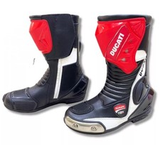 New Ducati Corse Motorcycle Leather Race Boots For Men Biker