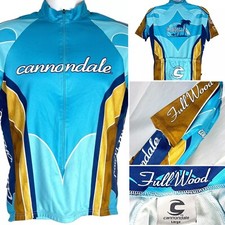 Cannondale Full Wood Maglia Ciclismo Uomo Zip Taglia Large Chrono XC Biking USA