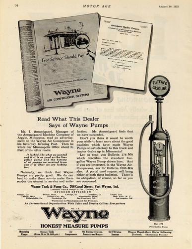 Wayne tank pump - tank, 1922