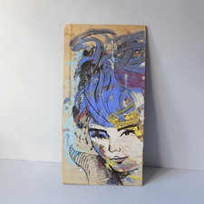 Ritratto di donna del mare – Dipinto originale tecnica mista su legno – Pasquale