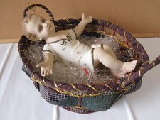 Gesù bambino antico in gesso statua vintage primi del '900 per presepe Natale