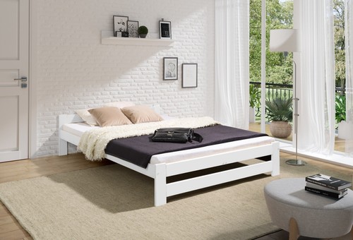 Letto legno 140x200 bianco - legno,