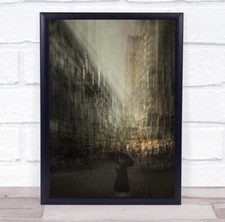 Ombrello donna edifici città - donna,
