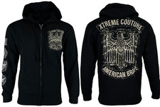 Xtreme Couture by Affliction Felpa con cappuccio e zip da uomo CLUB CHAPTER Nera