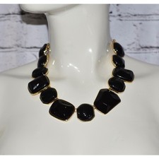 Collana Kenneth Jay Lane KJL nera e oro grossa dichiarazione collare