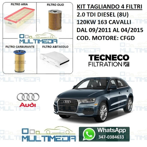 Kit tagliando filtri audi - audi, q3