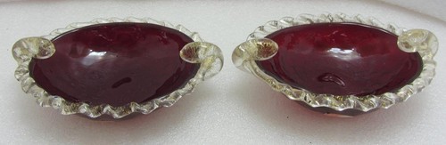 Pair seguso murano ruby red - of,