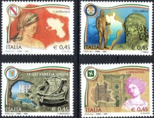 ITALIA 2005  REGIONI D'ITALIA TURISMO serie 4 valori nuova occasione