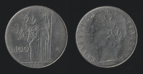 100 lire 1959 minerva - 100,