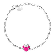 Disney Minnie Bracciale Bambina Donna Argento Con Smalto Vari colori 18CM