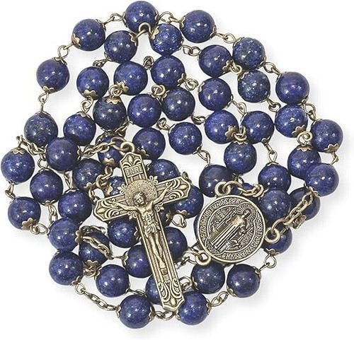 Collana perle rosario pietra