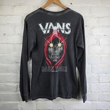 RARA - VANS Off The Wall "Dark Times" Reaper Camicia Nera Manica Lunga Uomo Small