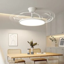 Ventilatore Silenzioso da Soffitto con Luce LED Naturale e Telecomando 48W