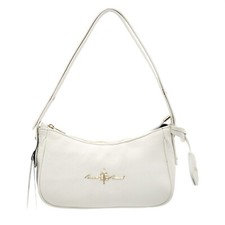 Borsa pochette vera pelle da donna manico regolabile con portachiavi artigianale