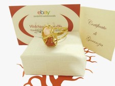 AnellO per DonNa in ArgenTo Da 925 con Regolabile di Pietra Corallo rosso e Rosa