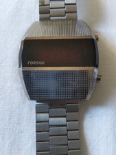 Vintage Forsam Led Watch From 70s Doesn't Works Only For Parts Or Repair 34mm