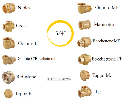 Raccordi ottone giallo 4 - ottone,