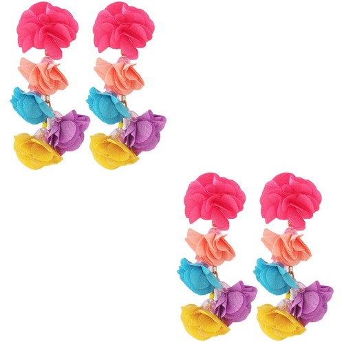 Paia orecchini borchie fiori - 2,
