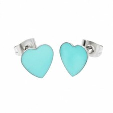 MARLU ORECCHINI ACCIAIO CUORE SMALTO verde acqua  18OR011T