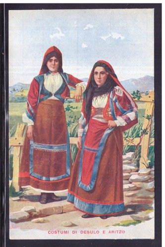Cartolina costumi desulo - cartolina, di