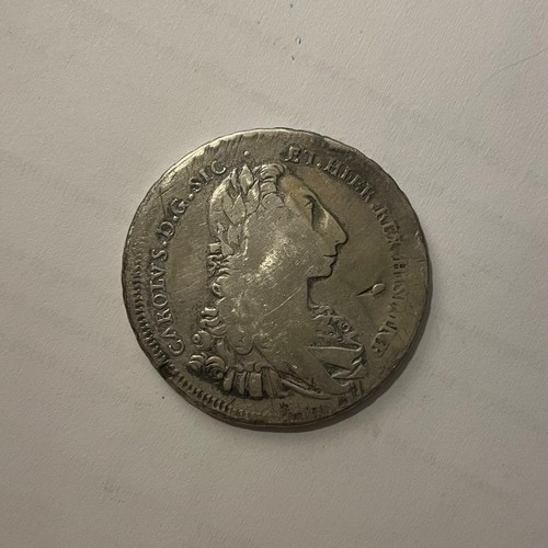 Moneta argento 1735 carlo - moneta,