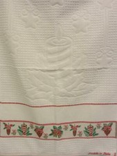 STROFINACCIO ASCIUGAMANI CUCINA SPUGNA FANTASIA "ADDOBBI DI NATALE" E AIDA