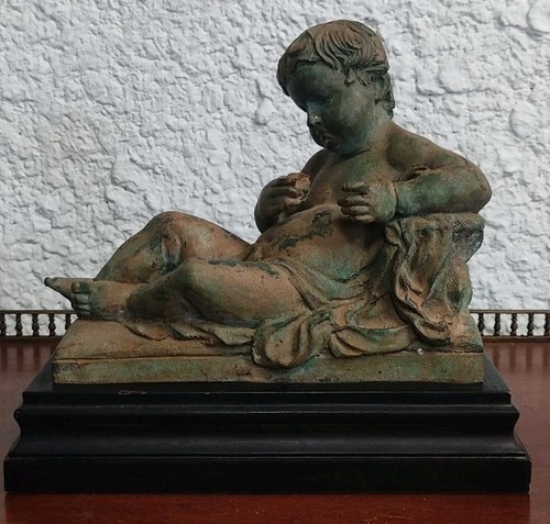 Sculpture putto en - sculpture, bronze