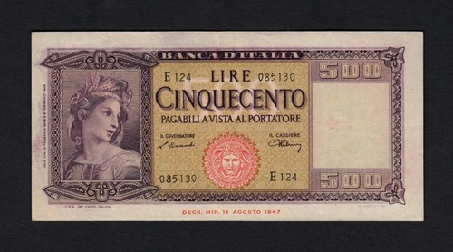 Italia italy 500 liras - f.c.,