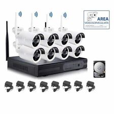 KIT VIDEOSORVEGLIANZA WIRELESS FULL HD IP 8 TELECAMERE NVR REMOTO AHD HD 1 TB
