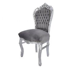 Sedia in legno foglia argento