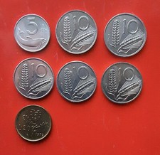 LOTTO 7 MONETE FDC - 5 LIRE