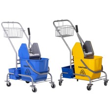 HOMCOM Carrello Lavapavimenti Professionale con Secchio da 25L e Strizzatore