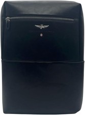 Aeronautica Militare Zaino in pelle doppio scomparto, NERO, 42,5x30,5x13cm