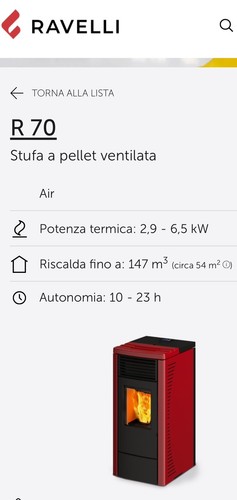 Stufa pellet usata ravelli - stufa,