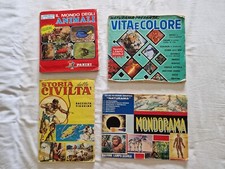 4 ALBUM FIGURINE LOTTO ANIMALI STORIA CIVILTA' VITA COLORE MONDORAMA PANINI