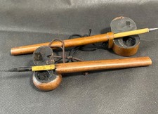 Antico calamaio e porta pennelli giapponese Yatate portatile scrittura bronzo set 2 pezzi