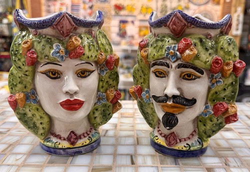 Ceramica siciliana teste di - siciliana,