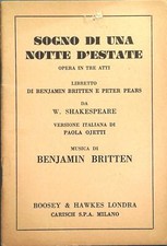 SOGNO DI UNA NOTTE DI MEZZA ESTATE-BENJAMIN BRITTEN-PETER PEARS-LIBRETTO D'OPERA
