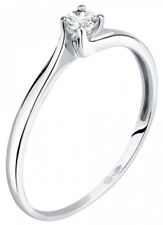 ANELLO SOLITARIO DONNA IN ORO BIANCO 9 kt. (375%) CON BRILLANTE DI LABORATORIO